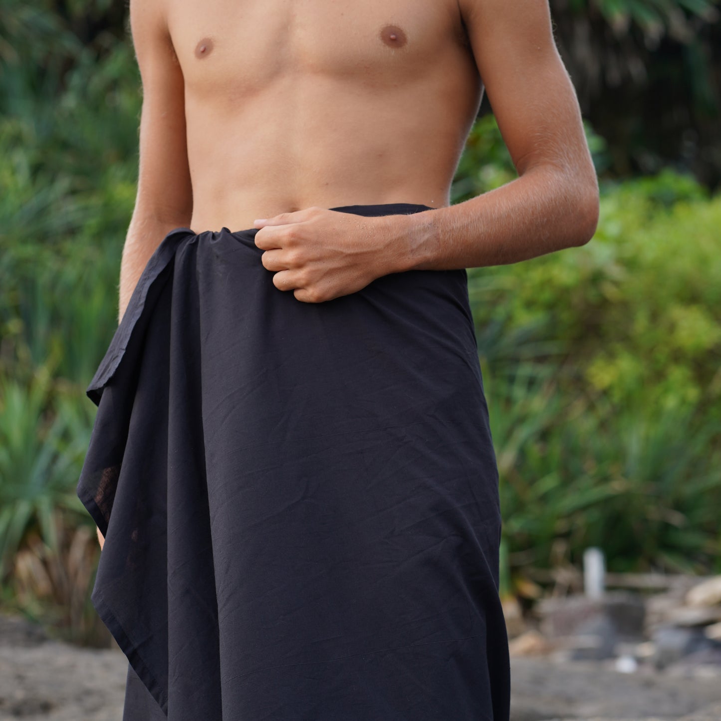 XL Black Cotton Sarong