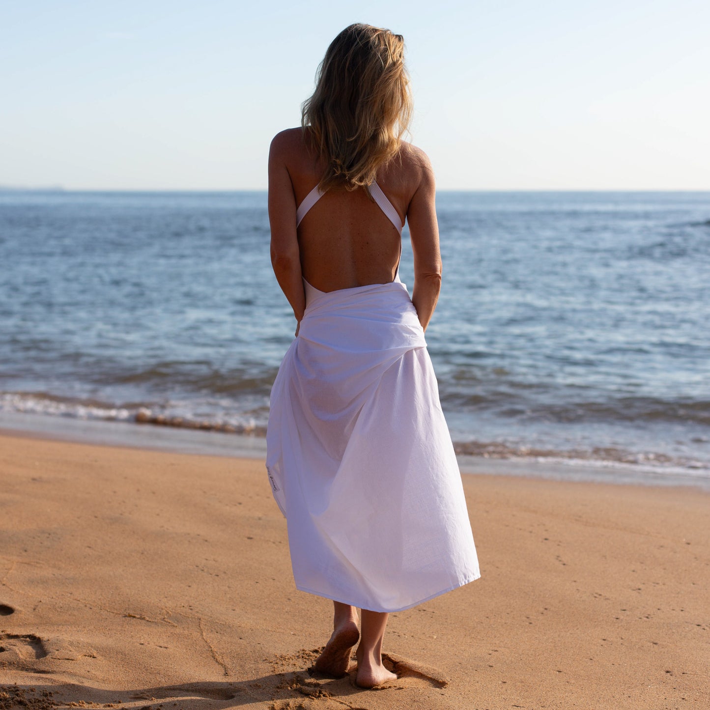 XL White Cotton Sarong