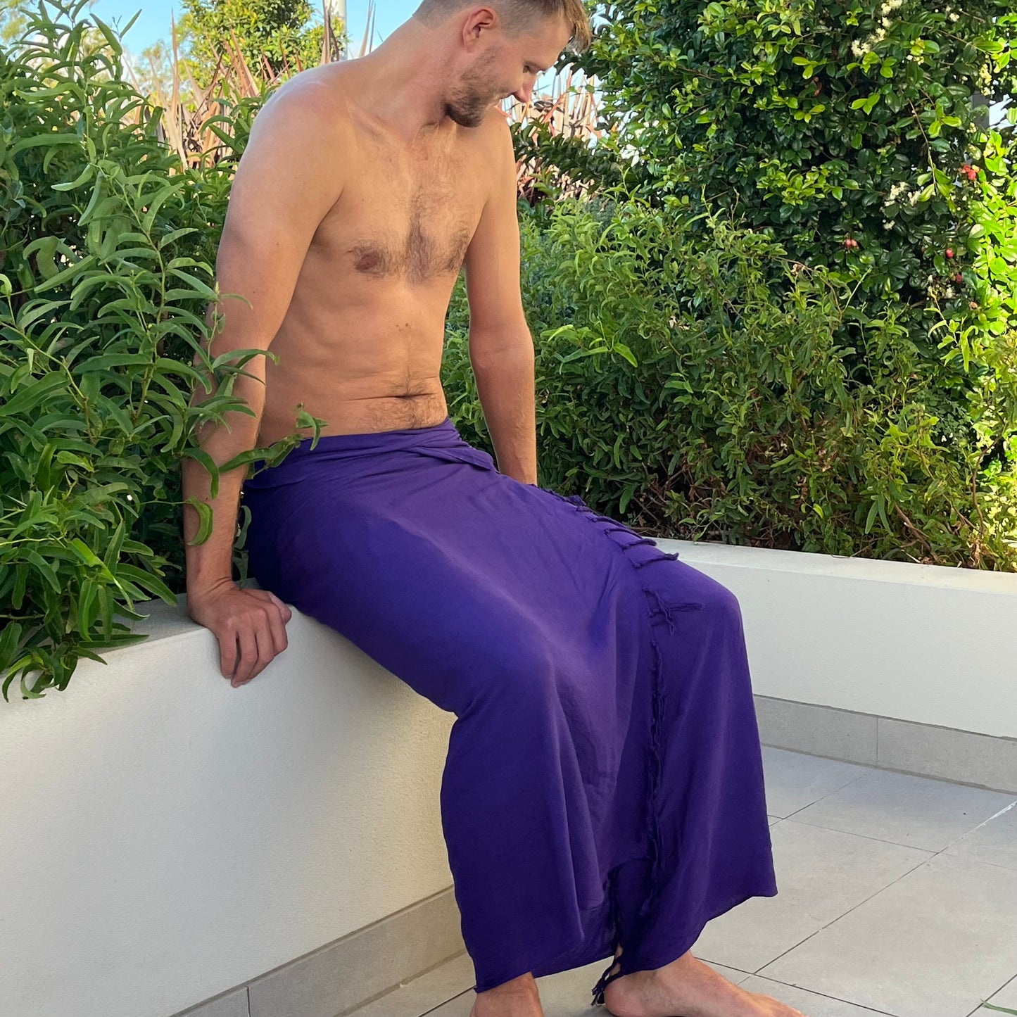 Purple Pop Men Beach Sarong