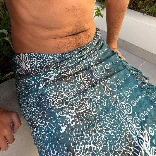 Free Spirit Teal Mens Beach Sarong